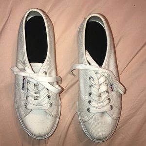 Never used Superga white platform sneakers